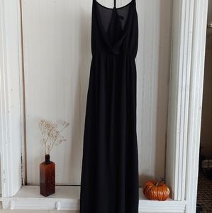 Long black dress with front slit